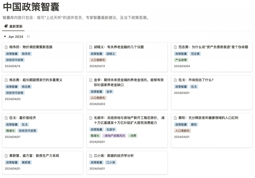 中国政策智囊库-NiuDoc文档知识库分享